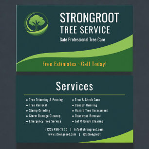 Professional Tree Trimming Service Arborist Business Card
