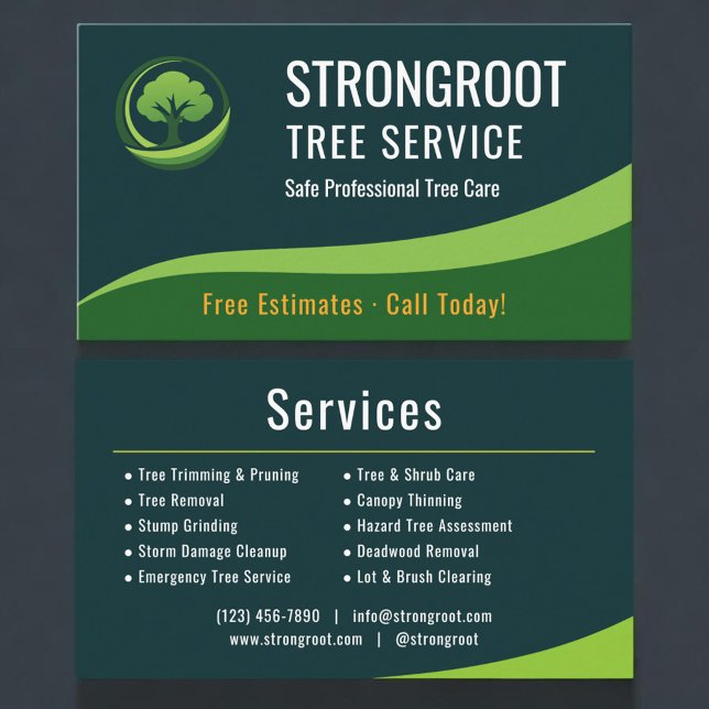 Professional Tree Trimming Service Arborist Business Card (Creator Uploaded)