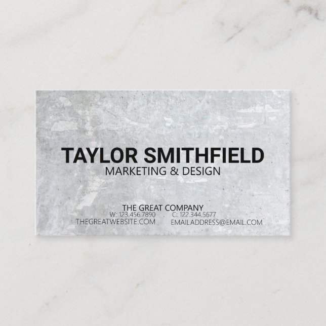 Professional Trendy Concrete Simple Business Card (Front)