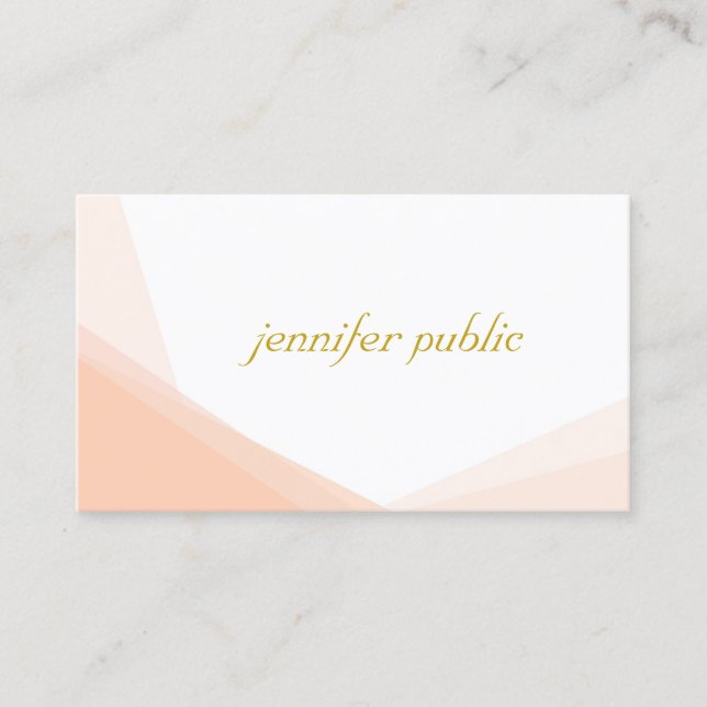 Professional Trendy Gold Hand Script Name Modern Business Card (Front)