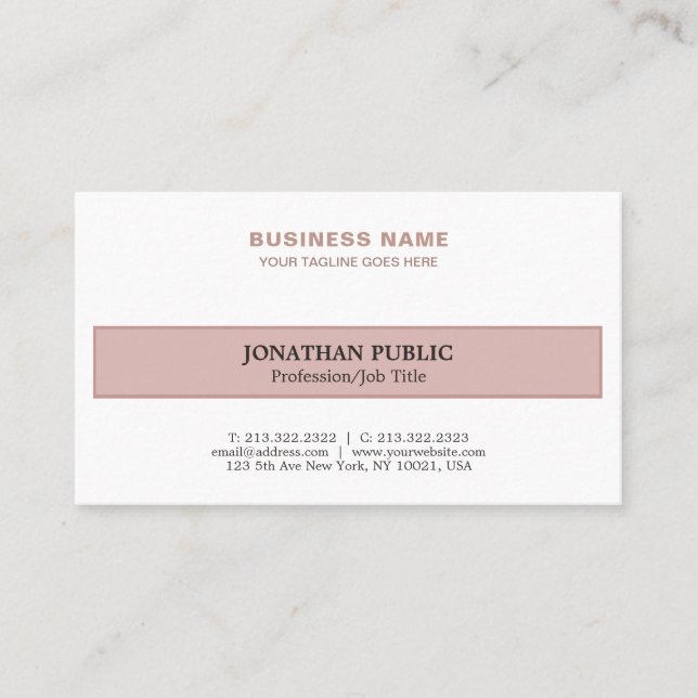 Professional Trendy Harmonic Colours Elegant Plain Business Card (Front)