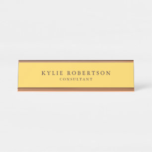 Professional Trendy Modern Plain Minimalist Desk Name Plate