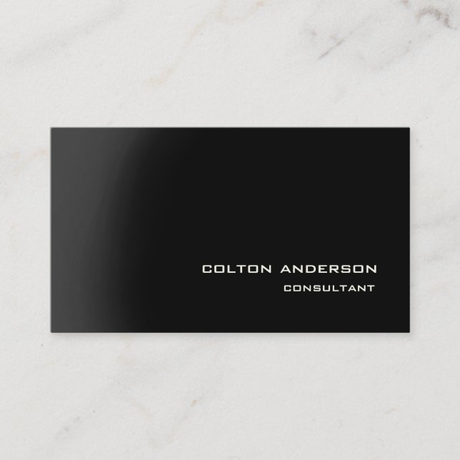 Professional Trendy Style Grey Black Impressive Business Card (Front)