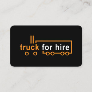 Professional Truck For Hire Signage Trucker Business Card