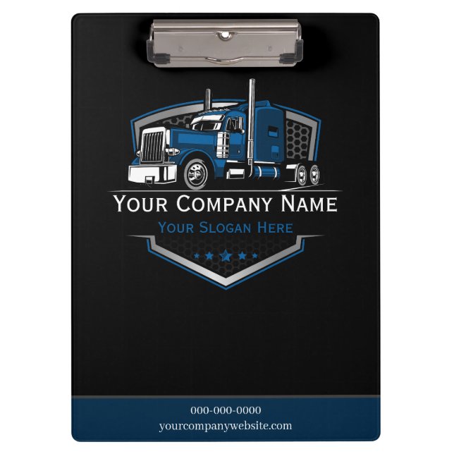Professional Trucking Hauling Company  Clipboard (Front)