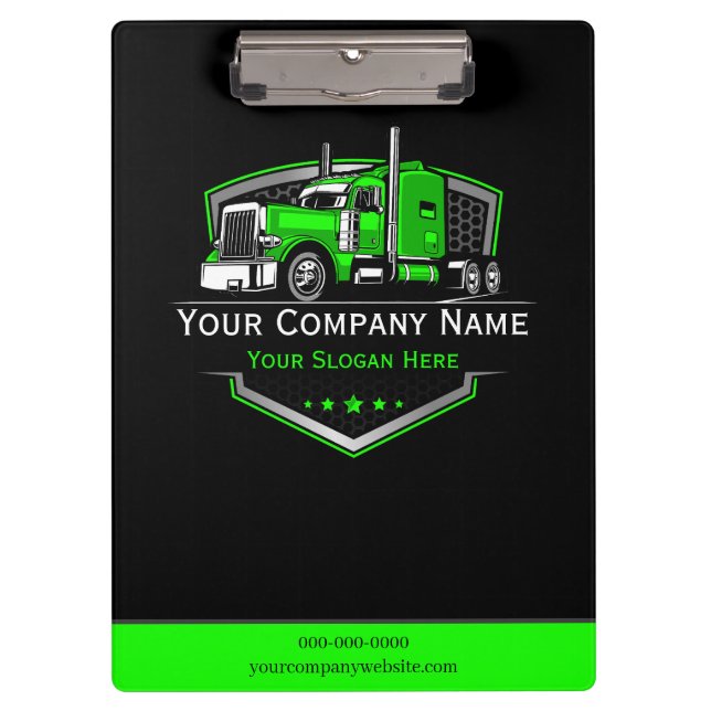 Professional Trucking Hauling Company  Clipboard (Front)