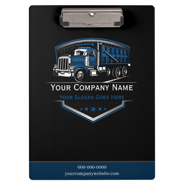 Professional Trucking Hauling Company Clipboard (Front)