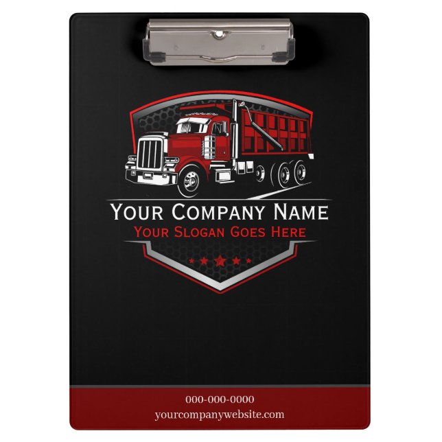 Professional Trucking Hauling Company  Clipboard (Front)