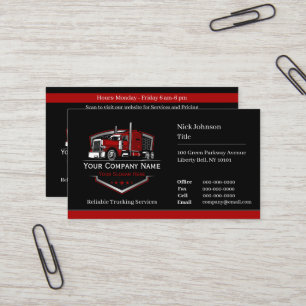 Professional Trucking Hauling Company QR Code Business Card