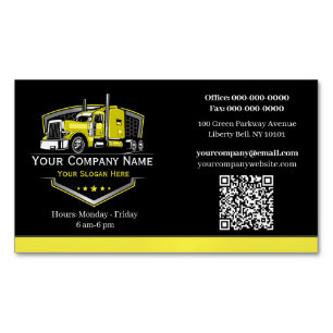 Professional Trucking Hauling Company QR Code Magnetic Business Card