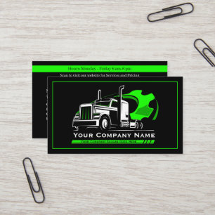 Professional Trucking Hauling Company Repair Business Card