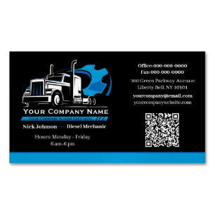 Professional Trucking Hauling Company Repair Magnetic Business Card