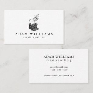 Professional Typewriter Black and White Business Card