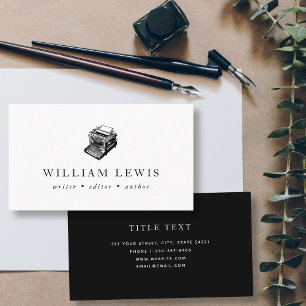 Professional Typewriter Writer Editor Author Business Card