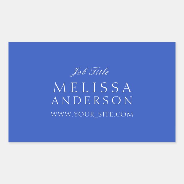 Professional Typography Cerulean Blue Rectangular Sticker (Front)