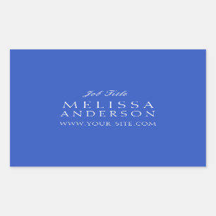 Professional Typography Cerulean Blue Rectangular Sticker
