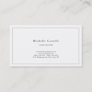 Professional Unique Classical Plain Black White Business Card
