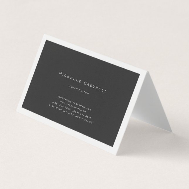 Professional Unique Classical Plain Black White Business Card (Front)