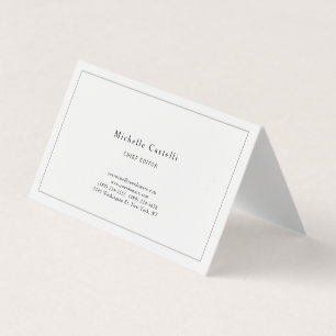 Professional Unique Classical Plain Black White Business Card