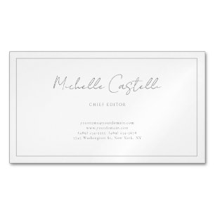 Professional Unique Classical Plain Black White Magnetic Business Card