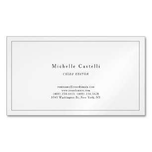 Professional Unique Classical Plain Black White Magnetic Business Card
