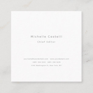 Professional Unique Classical Plain Black White Square Business Card