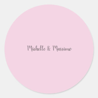 Professional Unique Classical Plain Couple Names Classic Round Sticker