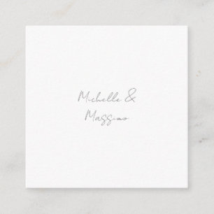 Professional Unique Classical Plain Couple Names Enclosure Card
