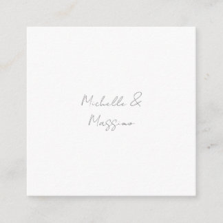 Professional Unique Classical Plain Couple Names Enclosure Card