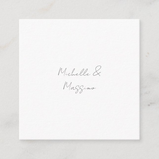 Professional Unique Classical Plain Couple Names Enclosure Card (Front)