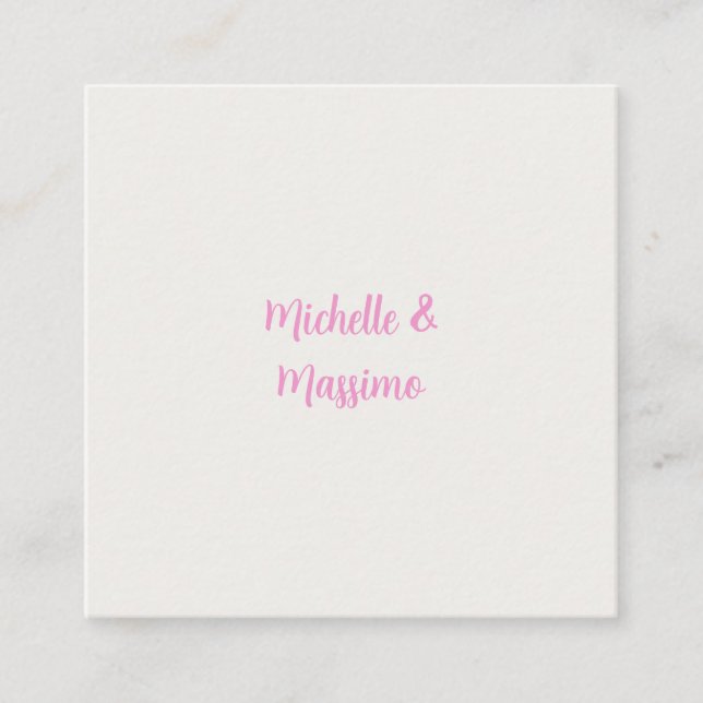 Professional Unique Classical Plain Couple Names Enclosure Card (Front)