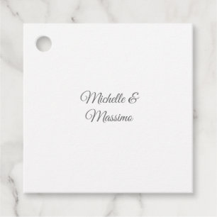 Professional Unique Classical Plain Couple Names Favour Tags