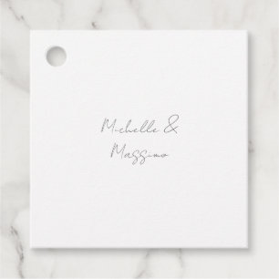 Professional Unique Classical Plain Couple Names Favour Tags