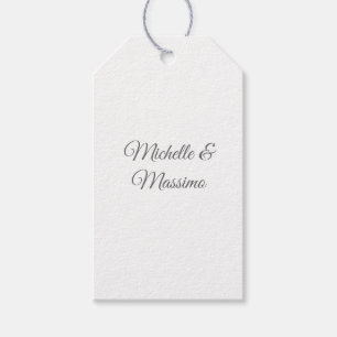 Professional Unique Classical Plain Couple Names Gift Tags