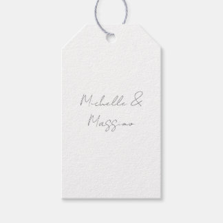 Professional Unique Classical Plain Couple Names Gift Tags