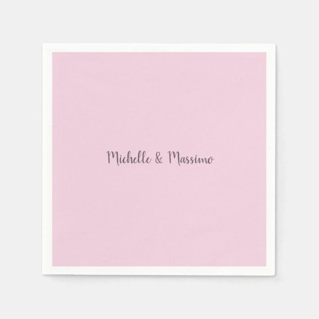 Professional Unique Classical Plain Couple Names Napkin (Front)