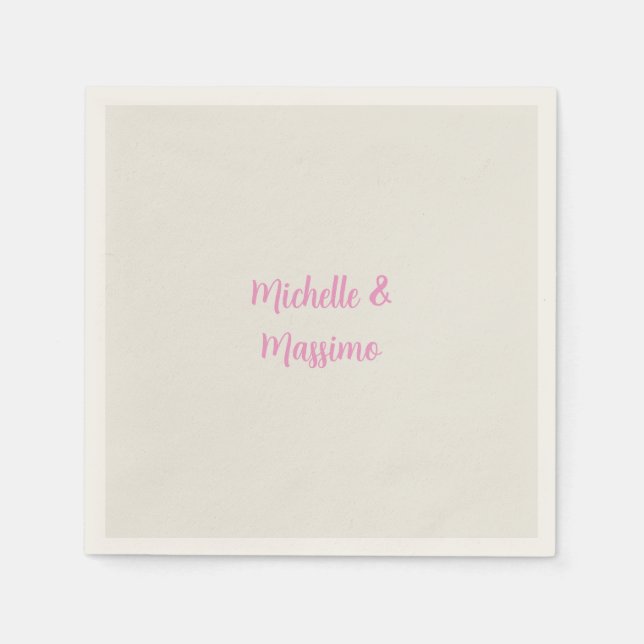 Professional Unique Classical Plain Couple Names Napkin (Front)