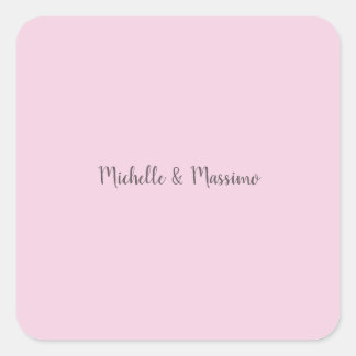 Professional Unique Classical Plain Couple Names Square Sticker