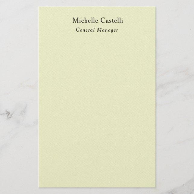 Professional Unique Classical Plain Stationery (Front)
