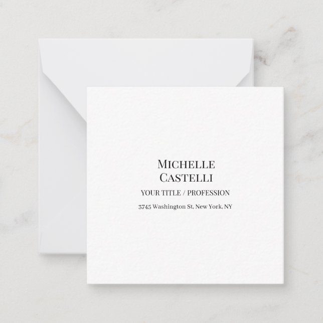 Professional Unique Classical Simple Black & White Card (Front)