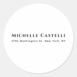Professional Unique Classical Simple Black & White Classic Round Sticker