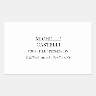 Professional Unique Classical Simple Black & White Rectangular Sticker