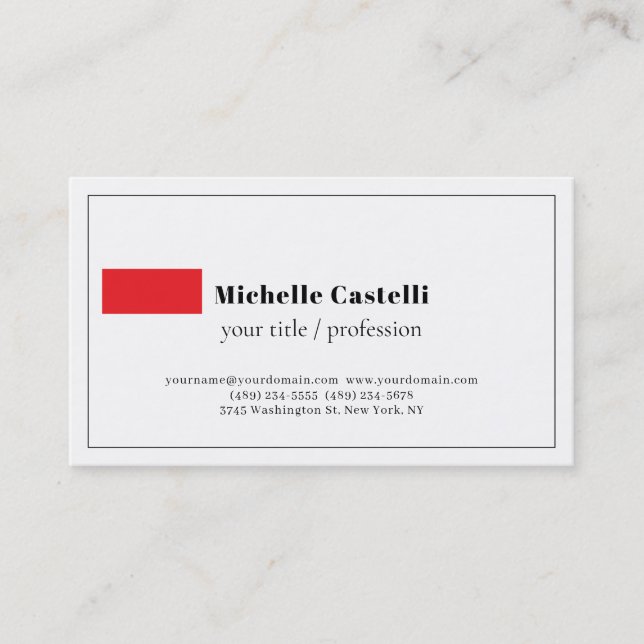 Professional Unique Classical Simple Business Card (Front)
