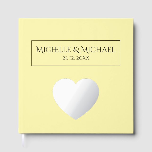 Professional Unique Classical Simple Cream Color Guest Book (Front)