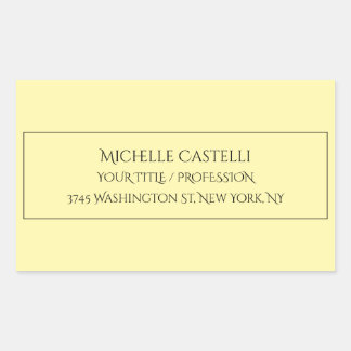 Professional Unique Classical Simple Cream Color Rectangular Sticker
