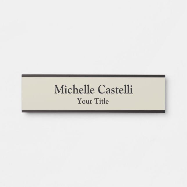 Professional Unique Classical Simple Grey Black Door Sign (Front)