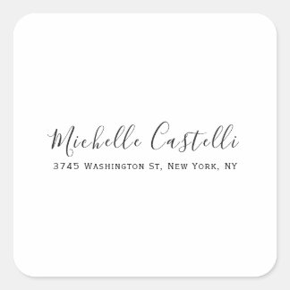 Professional Unique Classical Simple Handwriting Square Sticker