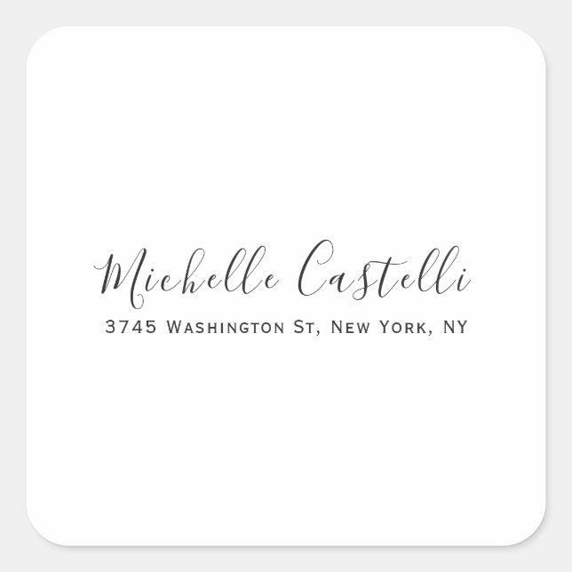 Professional Unique Classical Simple Handwriting Square Sticker (Front)