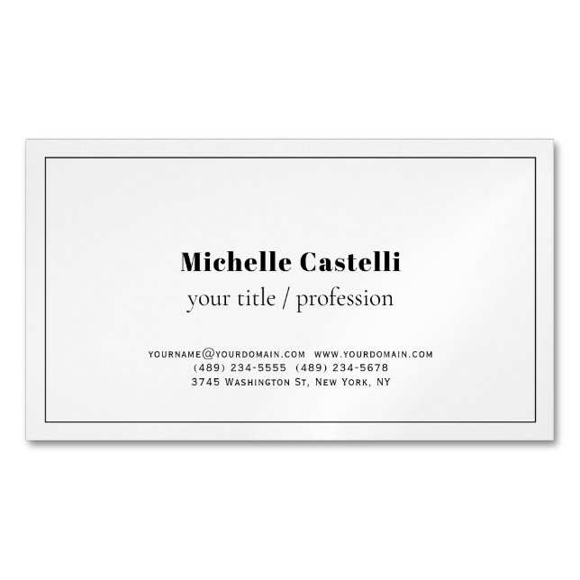 Professional Unique Classical Simple Magnetic Business Card (Front)