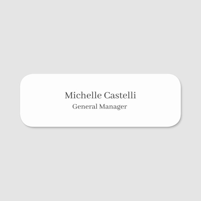 Professional Unique Classical Simple Name Tag (Front)